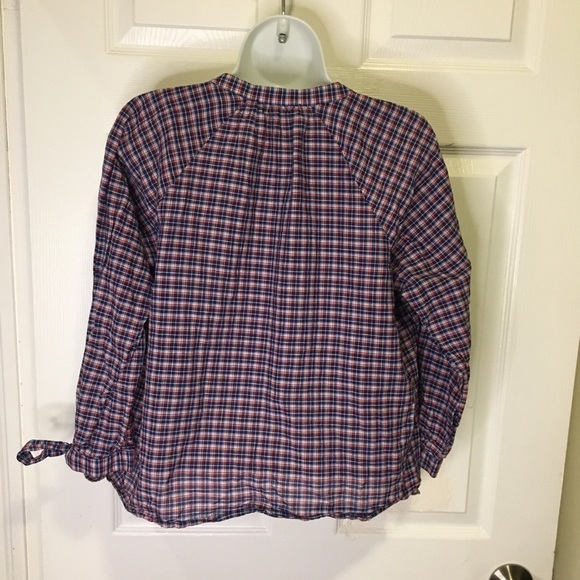 𝅺MADEWELL Tie-Sleeve Popover Top in Whitby Plaid - Picture 5 of 9